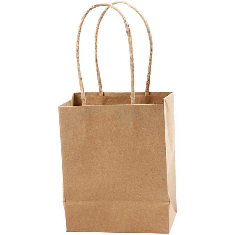 Creativ company papieren zakken, h: 17 cm, b: 12x7 cm, 125 gr, bruin, 10 stuk 1 doos