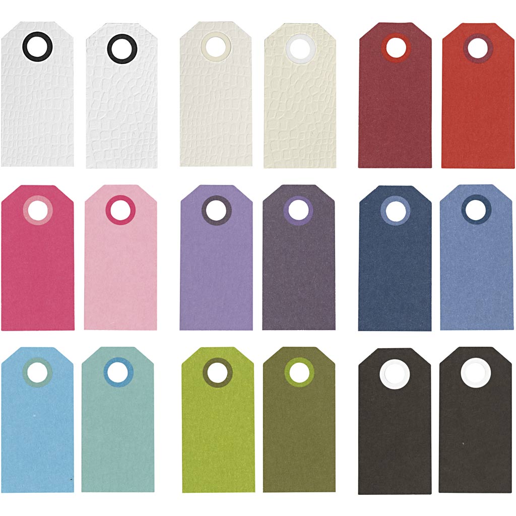 Creativ company manilla-labels, afm 6x3 cm, 250 gr, diverse kleuren, 30x10 stuk 1 doos