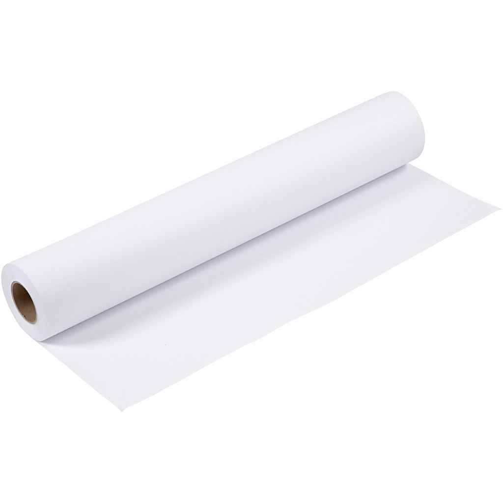 Creativ company tekenpapier op rol, b: 61 cm, 80 gr, wit, 50 m 1 rol