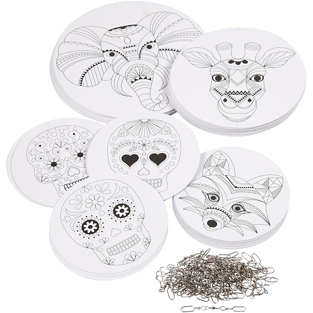 Creativ company mobielen met motief, d 12+15+18 cm, 300 gr, wit, 20 set 1 doos