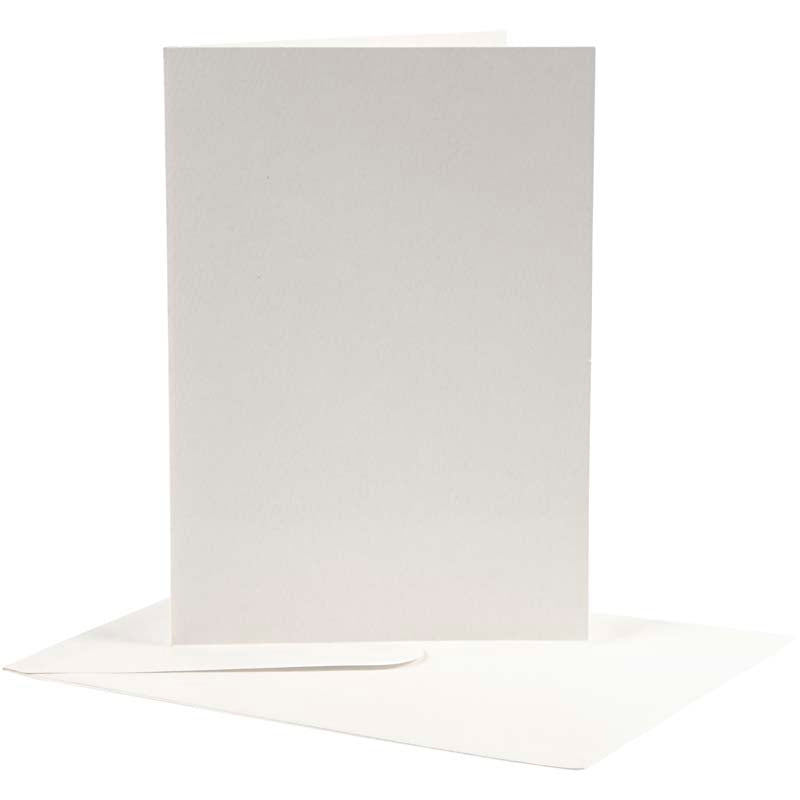 Creativ company kaarten en enveloppen, afmeting kaart 12,5x17,5 cm, afmeting envelop 14x19 cm, gebroken wit, 10 set 1 doos