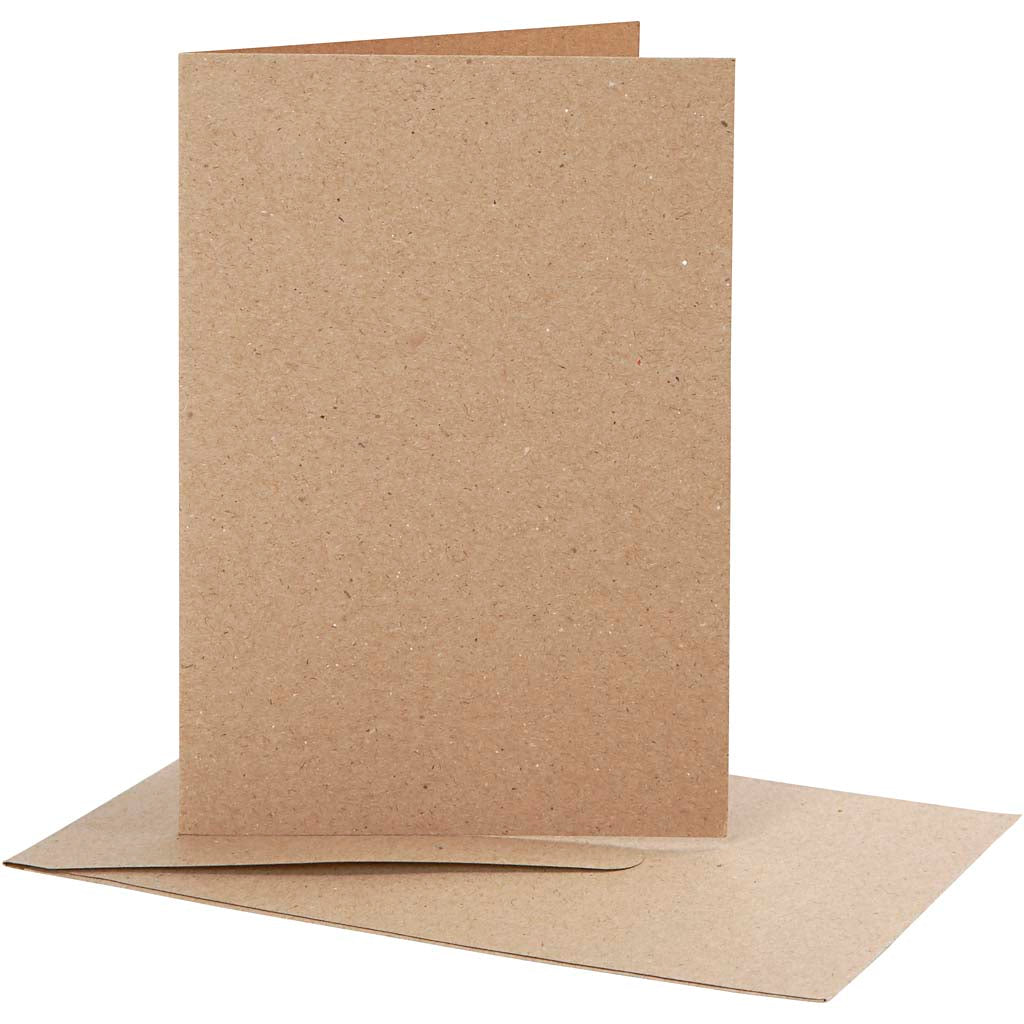 Creativ company kaarten en enveloppen, afmeting kaart 10,5x15 cm, afmeting envelop 11,5x16,5 cm, naturel, 10 set 1 doos