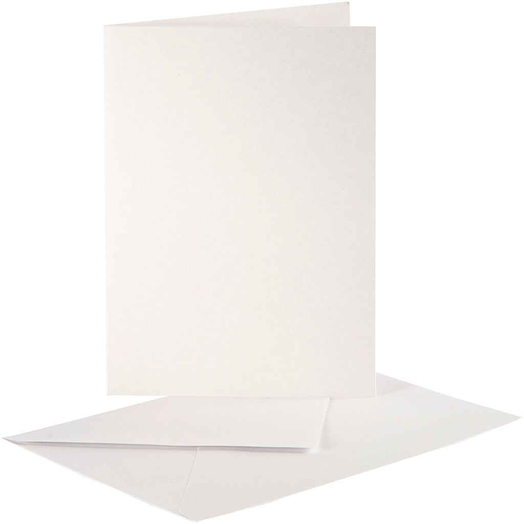 Creativ company parelmoer kaarten en enveloppen, afmeting kaart 10,5x15 cm, afmeting envelop 11,5x16,5 cm, crème, 10 set 1 doos