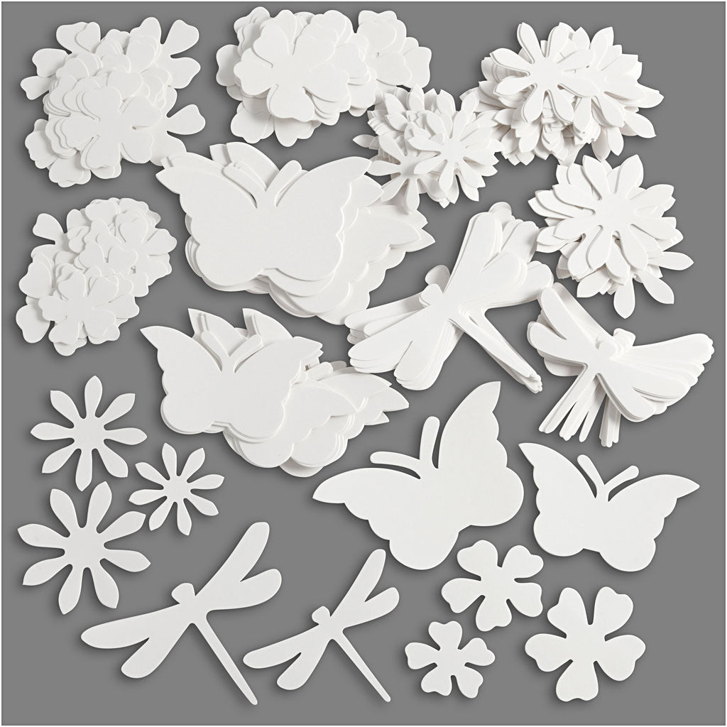 Creativ company uitgestanste vormen, afm 4,5-12 cm, 240 gr, wit, 362 stuk 1 doos