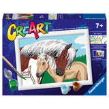 Ravensburger creart schilderen op nummer merrie met veulen