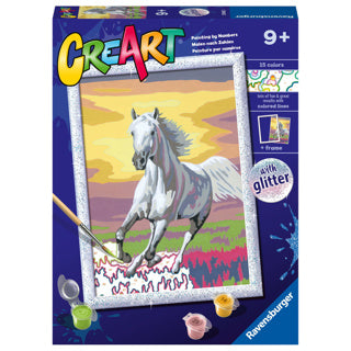 Ravensburger creart schilderen op nummer paard bij zonsondergang