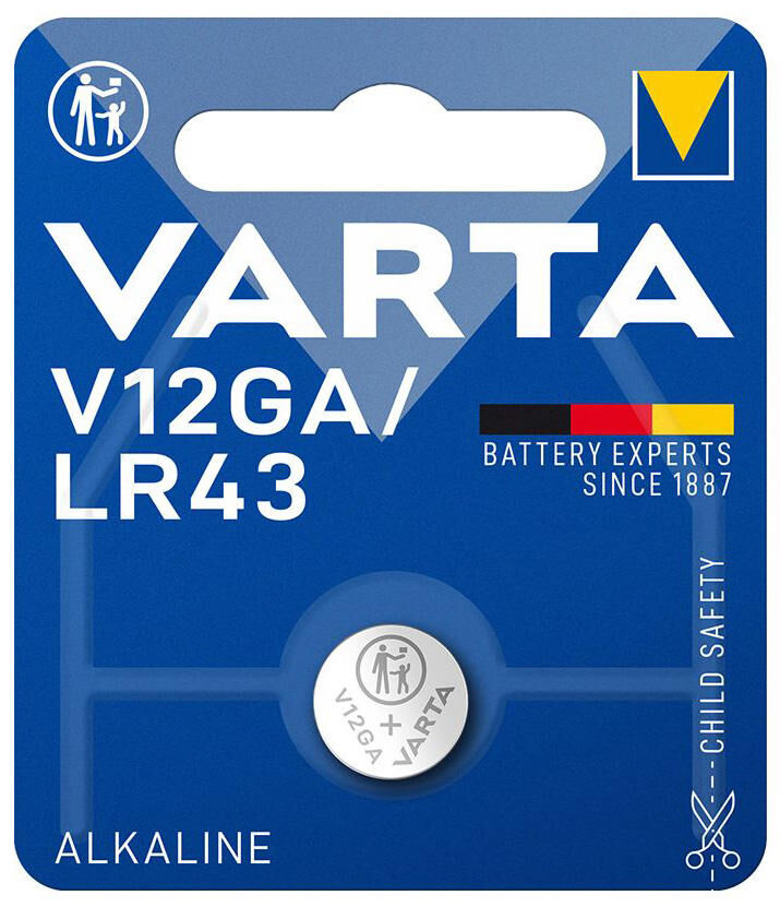 Varta knoopcel batterij dun v12ga lr43