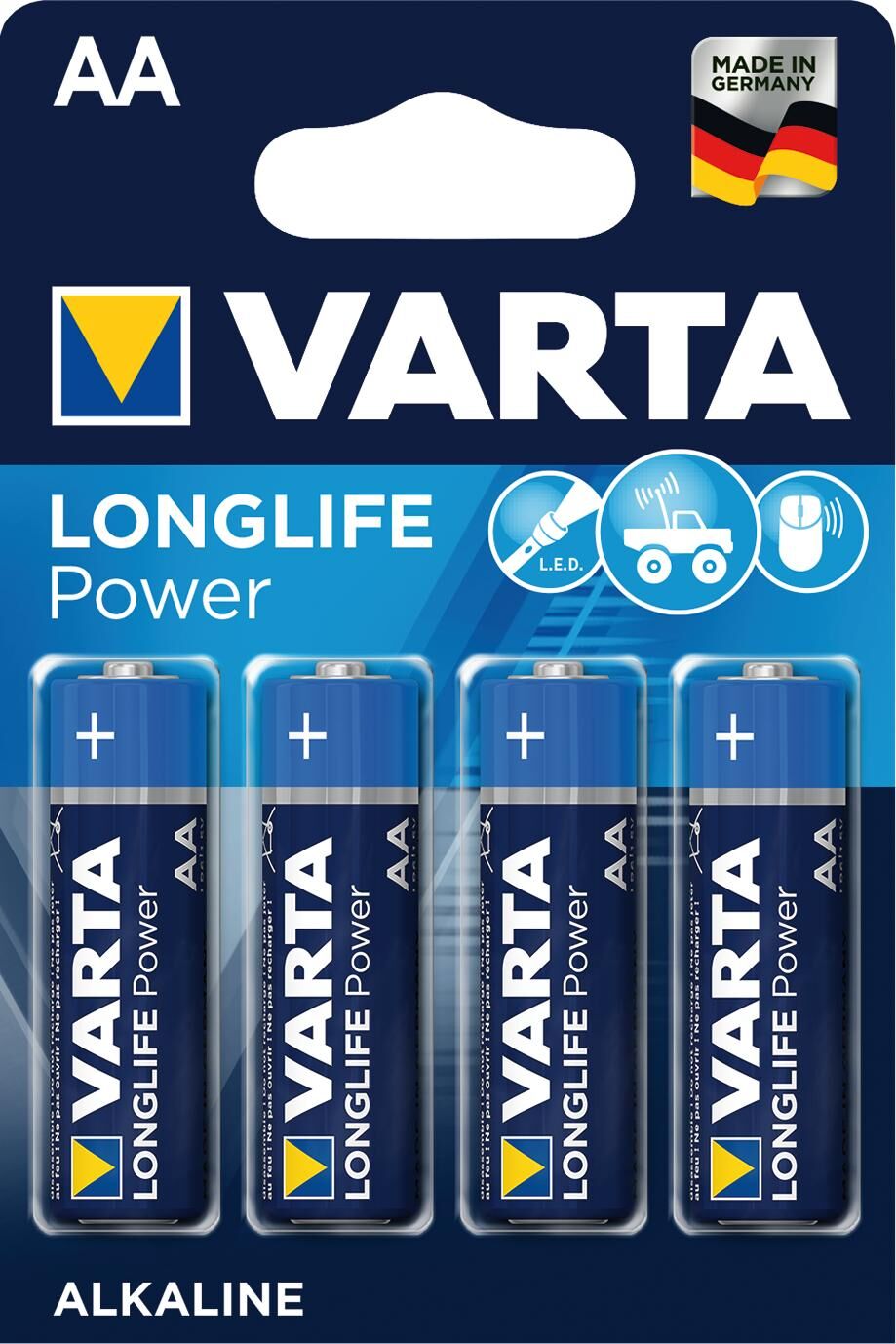 Varta batterij longlife power - hoge energie power mignon longlife 4-pack blister aa