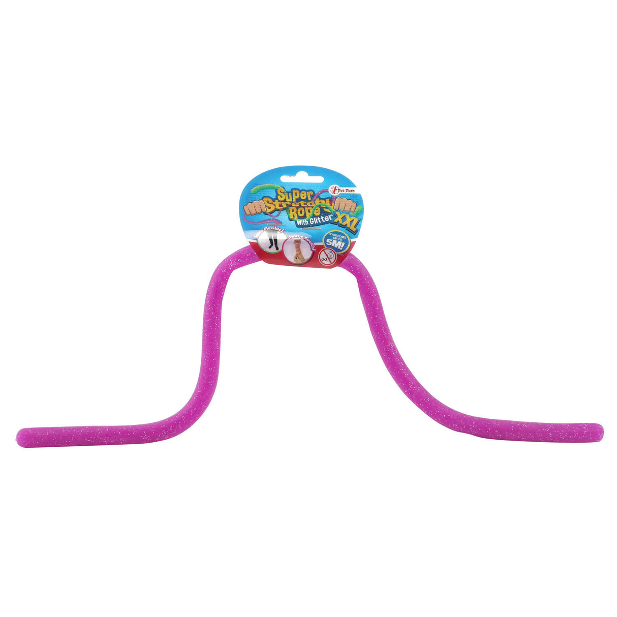 Toi-toys super rekbaar touw met glitter, 50cm