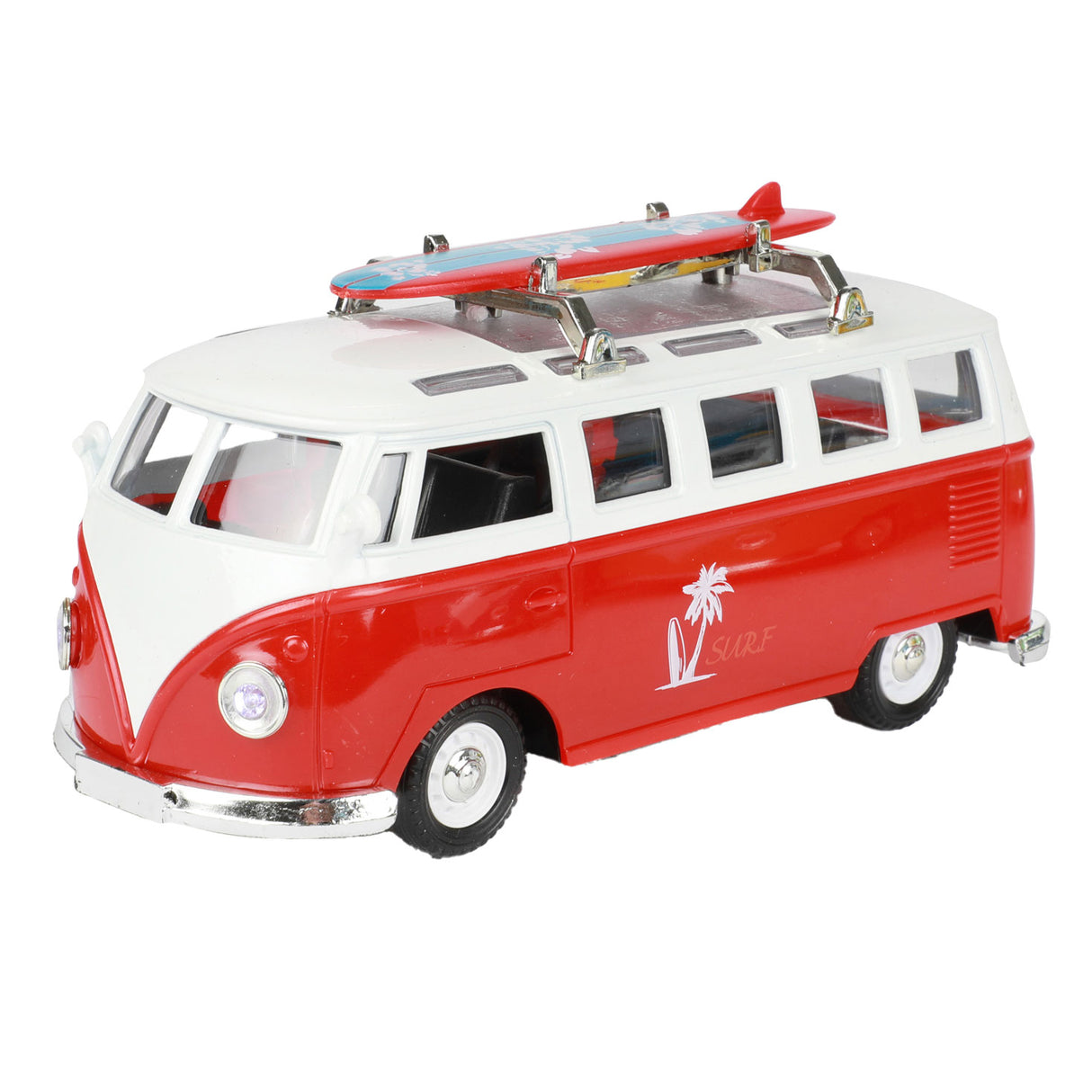 Toi-Toys Pull-back Retro Bus met Licht en Geluid