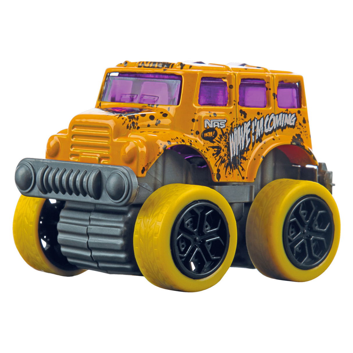Metal Pull-back Off Road Mini Auto's, 4st.