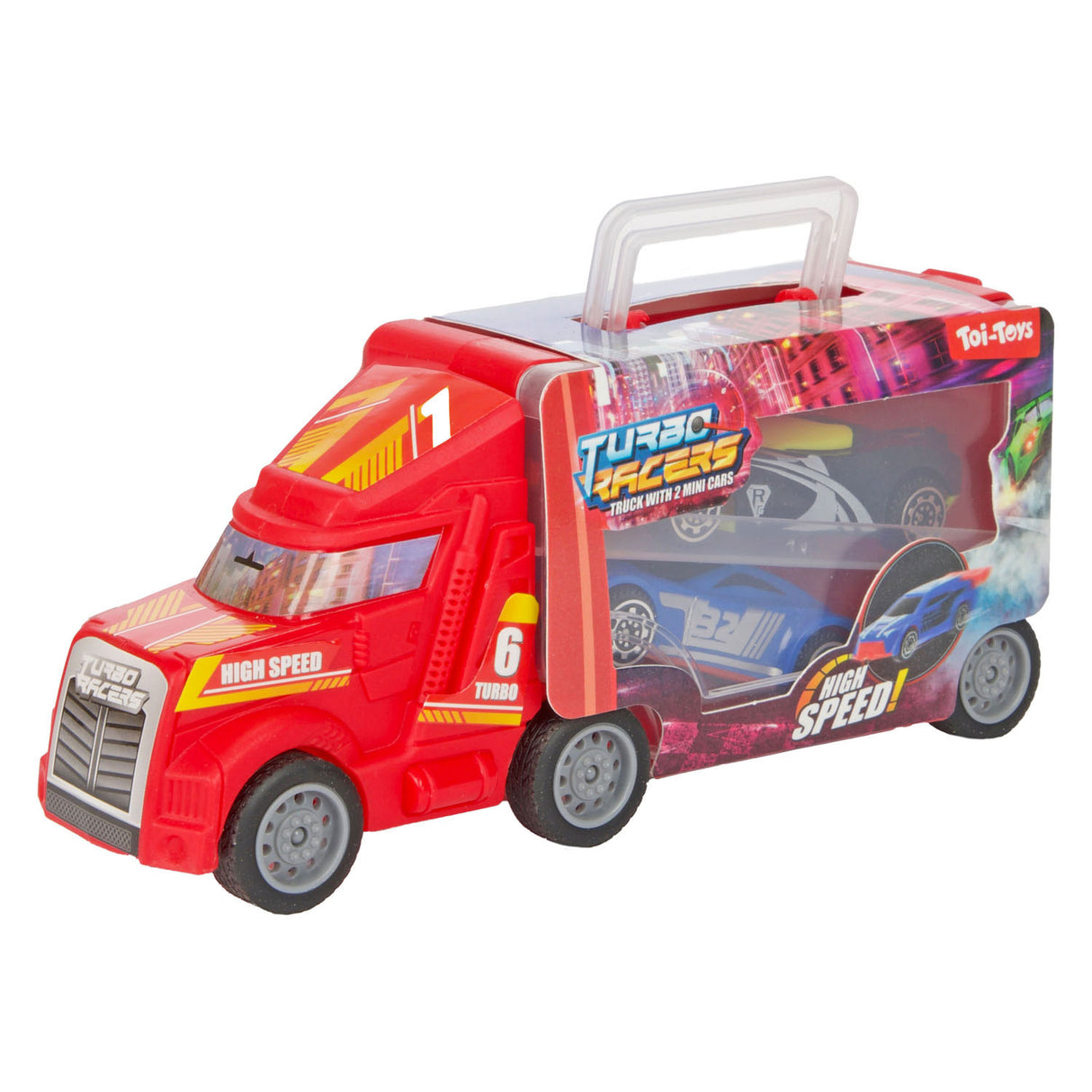 Toi-toys vrachtwagen mini koffer met 2 auto's 2 assorti