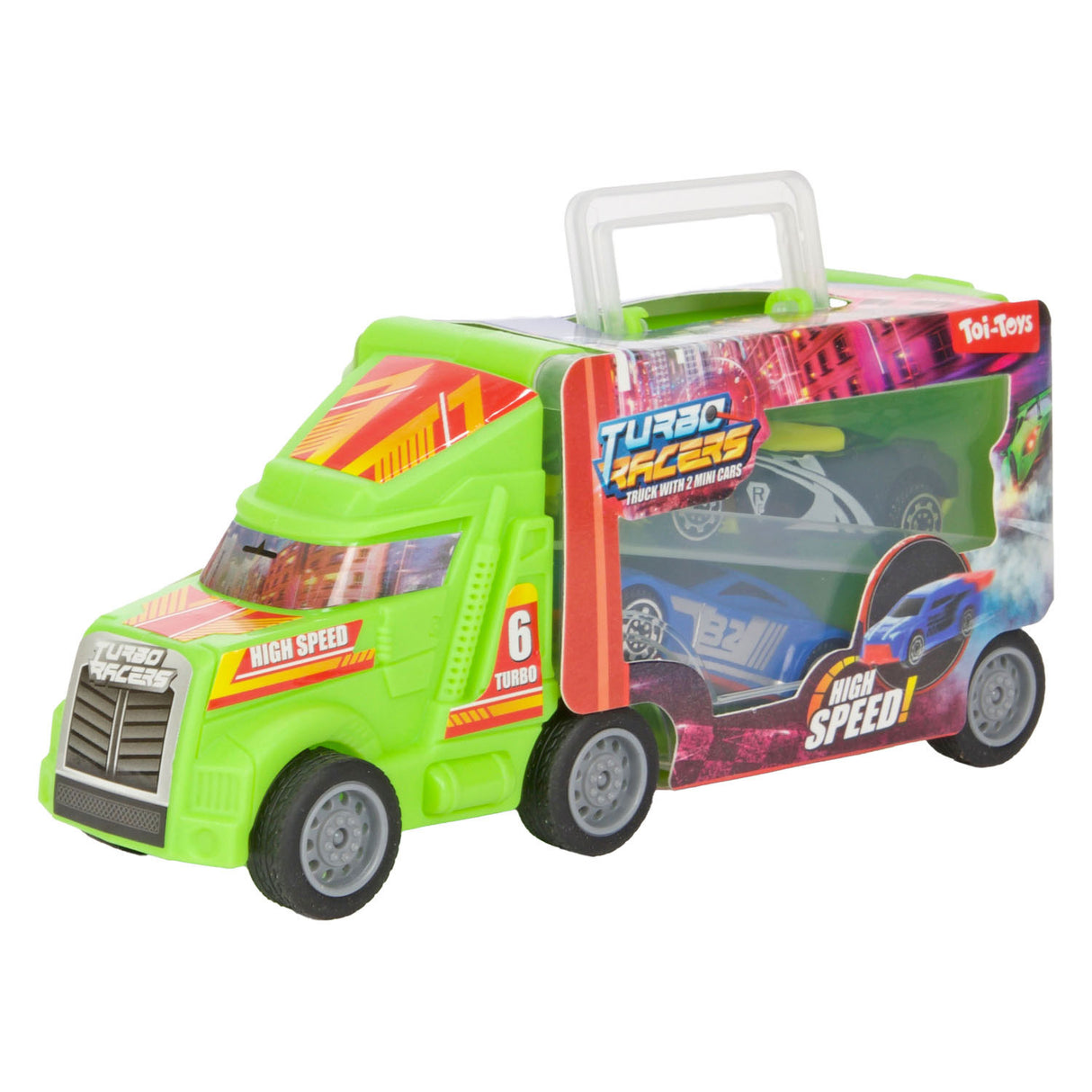 Toi-toys vrachtwagen mini koffer met 2 auto's 2 assorti