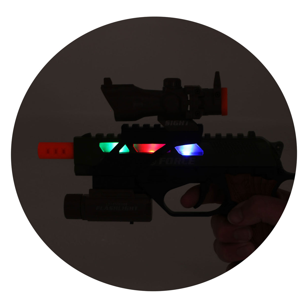 Toi-toys alfafox pistool militair met licht en geluid en zaklamp