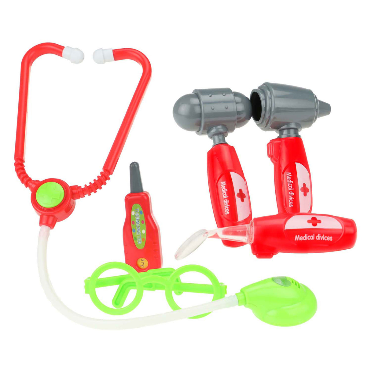 Toi-toys doktersset met stethoscoop in koffer, 8dlg.