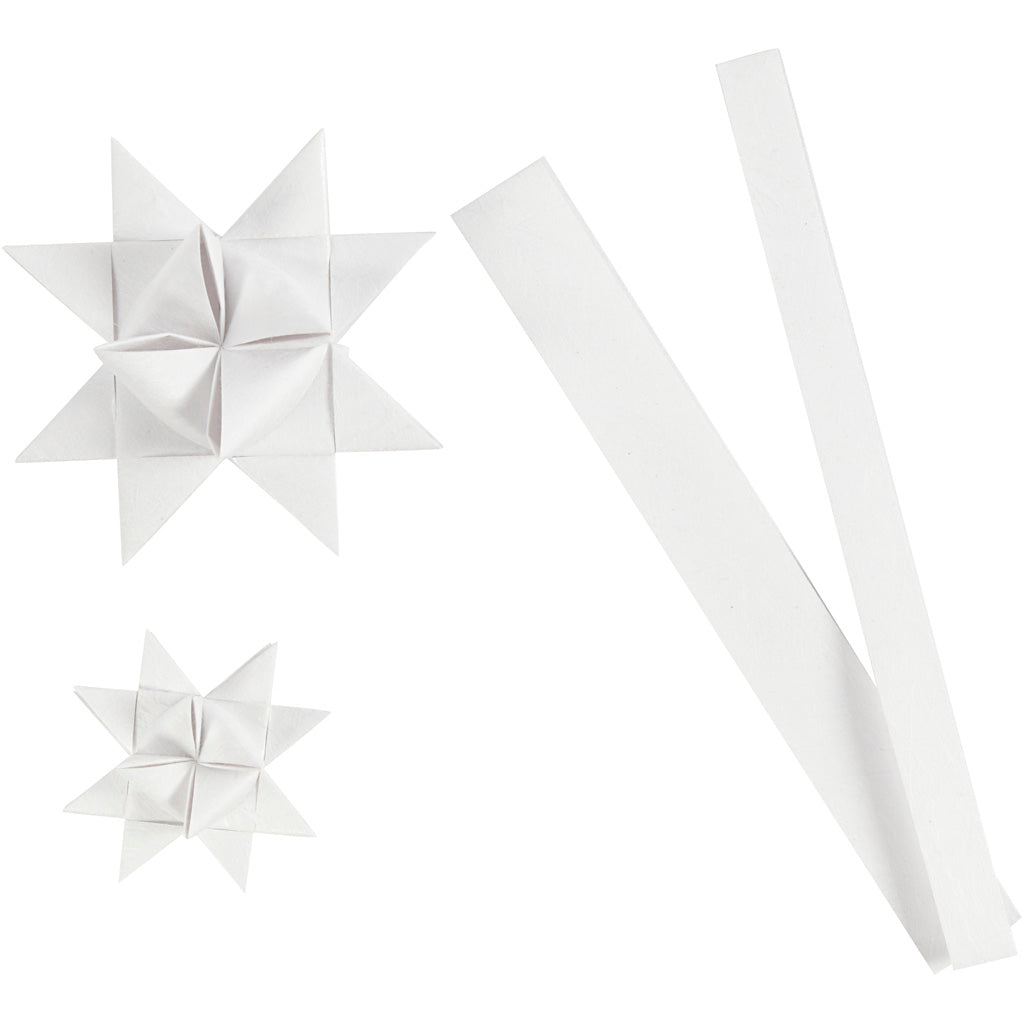 Vivi gade papieren vlechtstroken, l: 44+78 cm, d 6,5+11,5 cm, b: 15+25 mm, wit, 32 stroken 1 doos