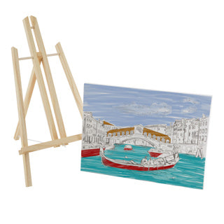 Canvas met print 30 x22,5 cm inclusief schildersezel