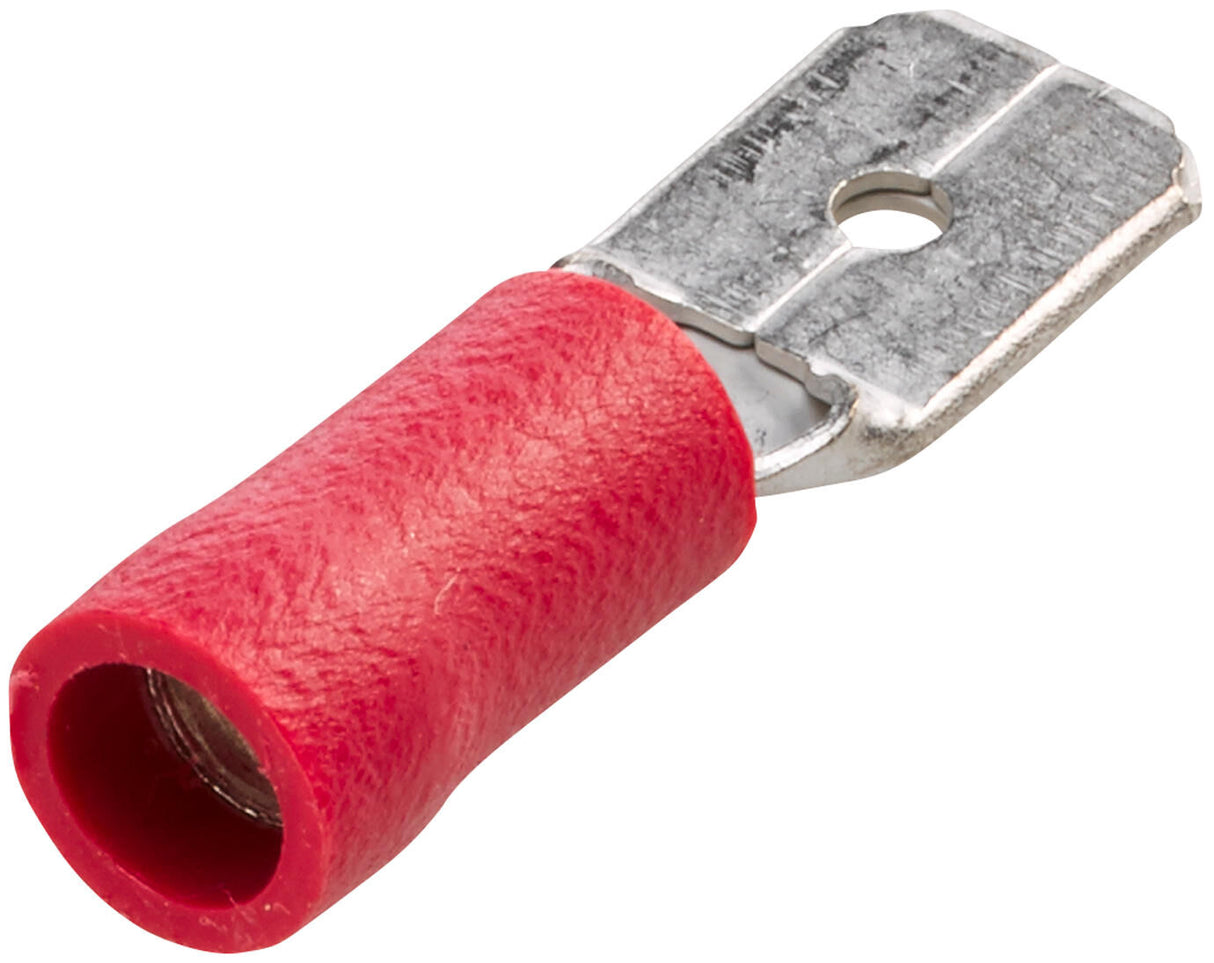Hella platte stekkers fl.plug 0.5-1.0 100st red 6.3x0.8mm