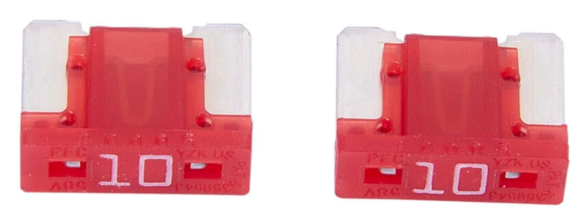 Dresselhaus mini zekering bananenstekker mini-fuse 10a 2 pcs. low profile red