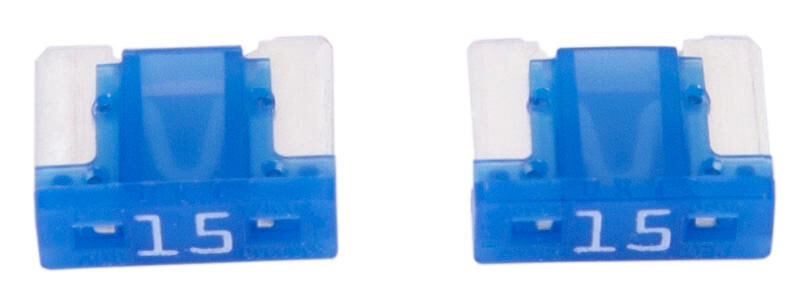 Dresselhaus mini zekering bananenstekker mini-fuse 15a 2 pcs. low profile light blue