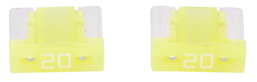 Dresselhaus mini zekering bananenstekker mini-fuse 20a 2 pcs. low profile yellow