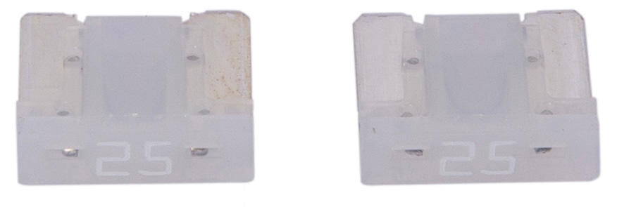Dresselhaus mini zekering bananenstekker mini-fuse 25a 2 pcs. low profile white