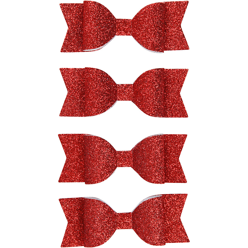 Vivi gade strikeken, afm 31x85 mm, rood glitter, 4 stuk 1 doos