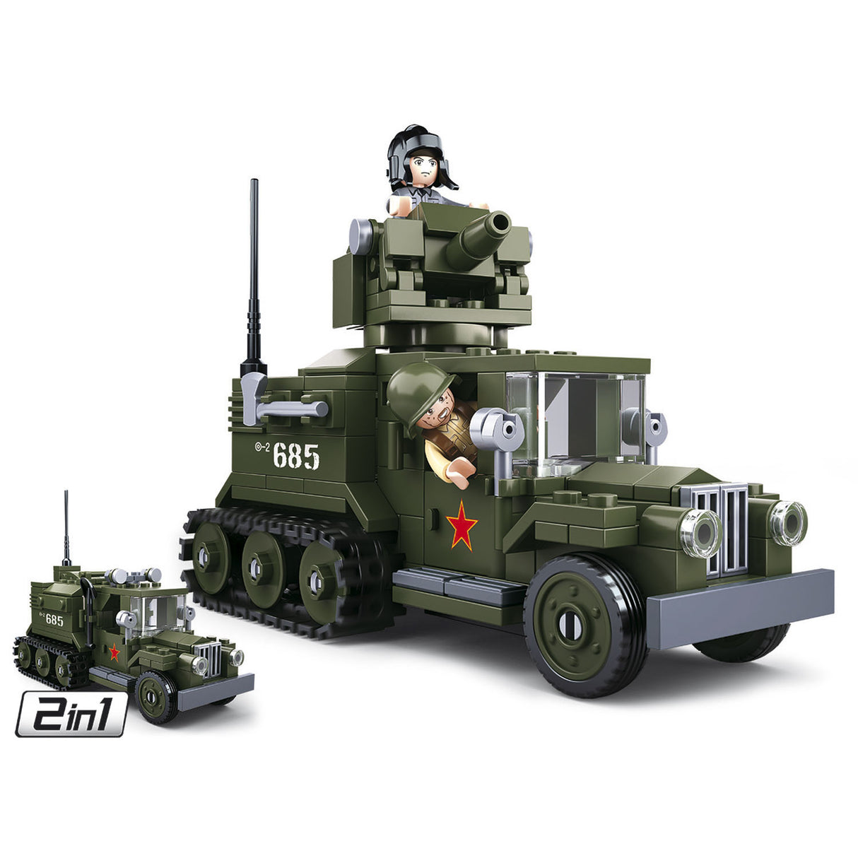 Sluban wwii - gaz geallieerde half-track 2in1