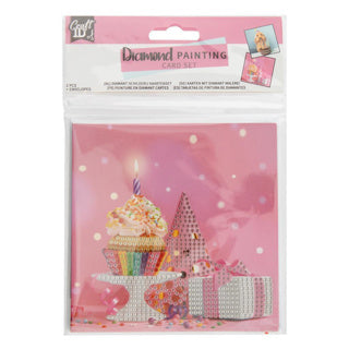 Diamond painting kaartenset 13x13 cm 2 stuks 3 assorti