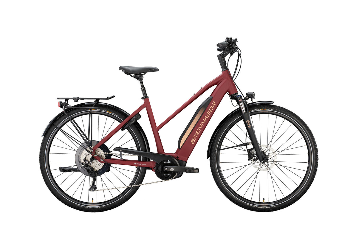 Brennabor elektrische trekkingfiets t-48e mod. 22 ebike brennab.t-48e 28 55 trap. 10sp red orange
