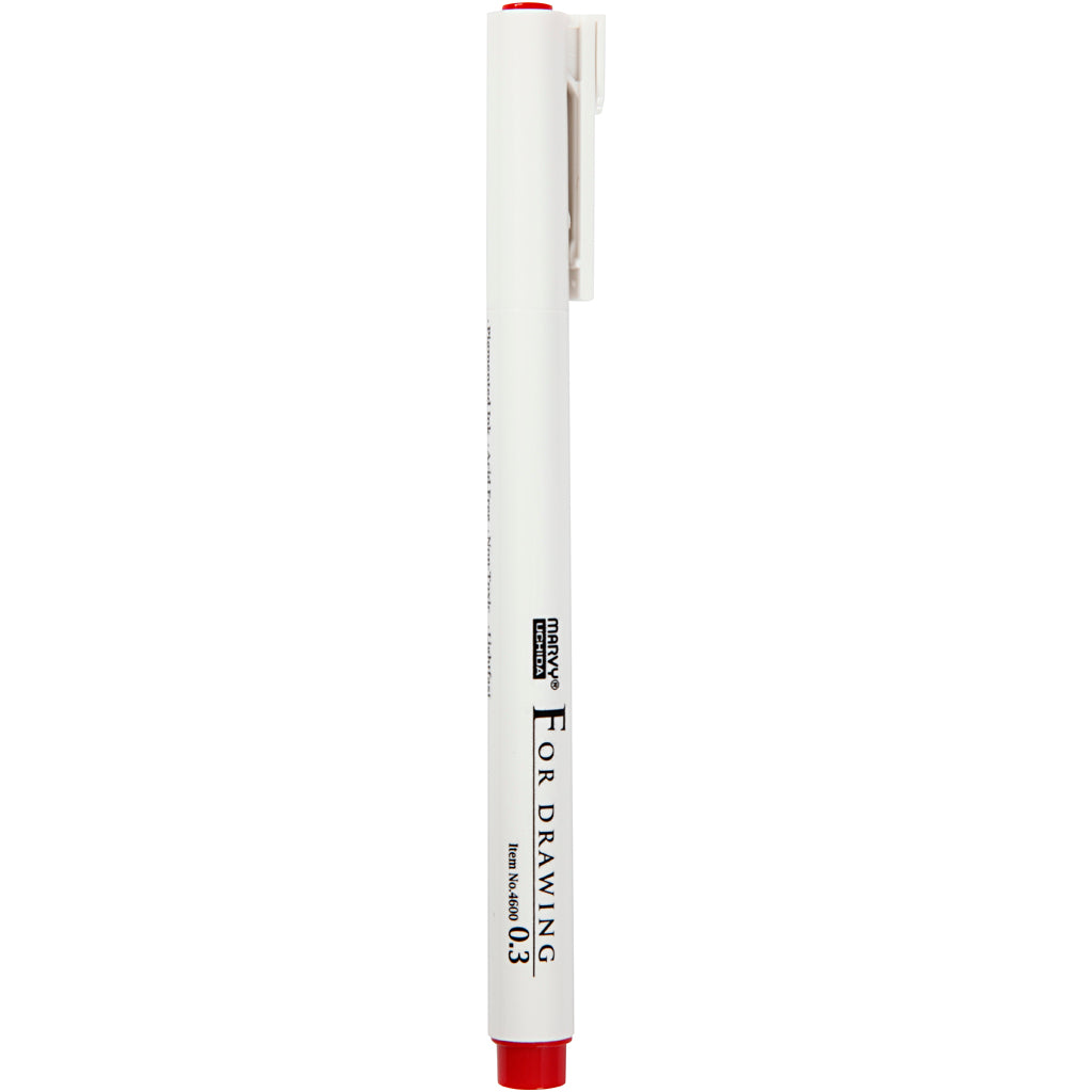 Medallion tekenpen, lijndikte 0,3 mm, rood, 1 stuk