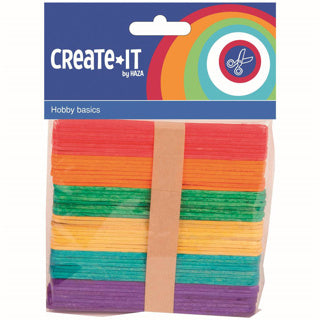Haza create it houten ijsstokjes 50 stuks multicolor