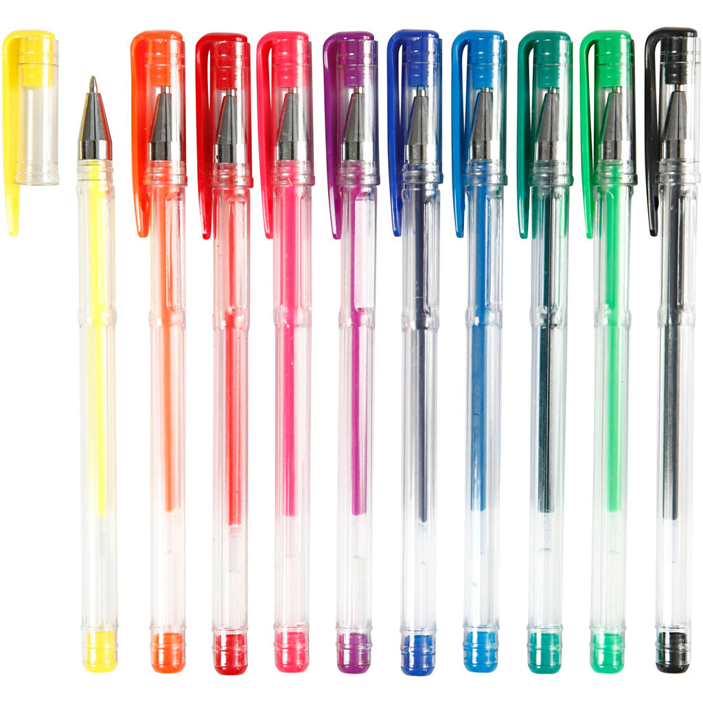 Creativ company gelpen, lijndikte 0,8 mm, diverse kleuren, 10 div 1 doos