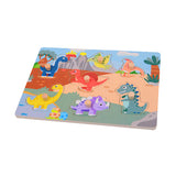 Joueco houten dino noppenpuzzel, 7st.