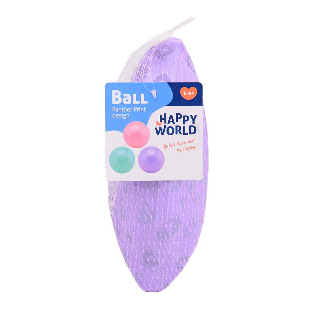 Johntoy happy world panter print speelbal, 85 gram