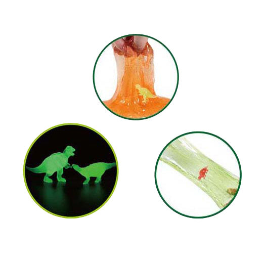 Johntoy dino world - 3 slijmeieren met glow in the dark dino