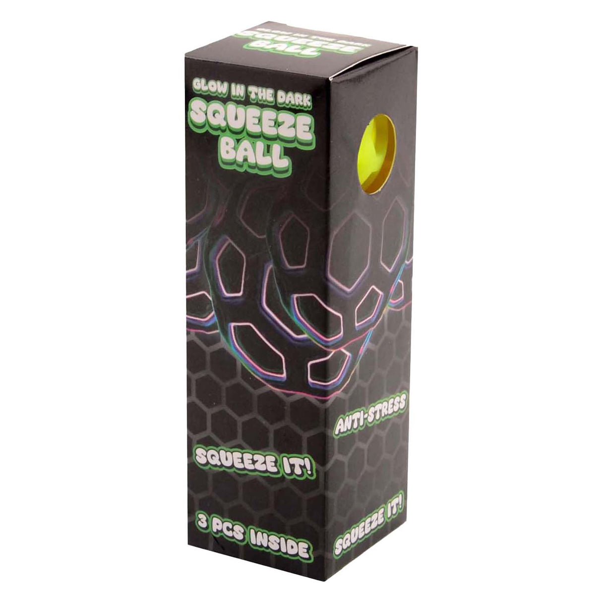 Johntoy glow in the dark squeeze ballen, 3st