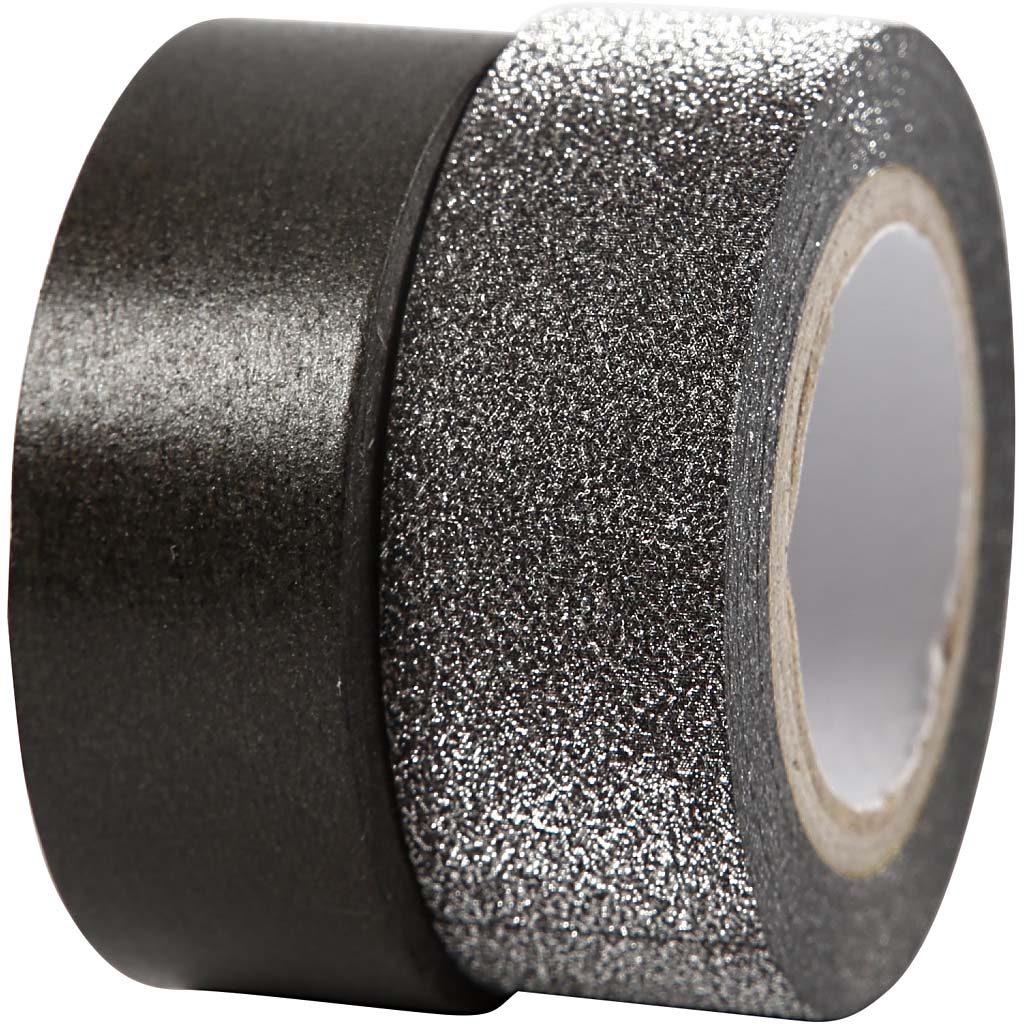 Vivi gade masking tape, b: 15 mm, zwart, 2 rol 1 doos