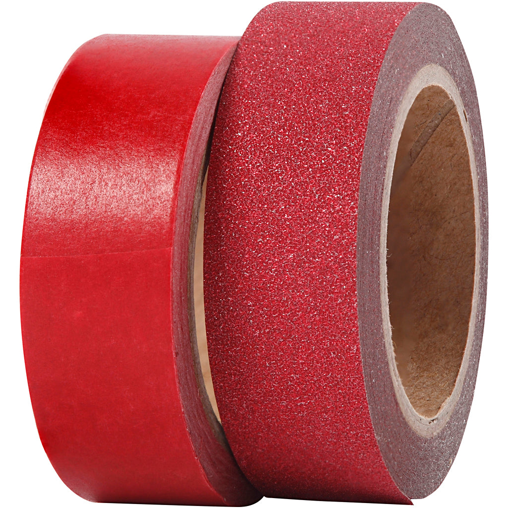 Vivi gade masking tape, b: 15 mm, rood, 2 rol 1 doos