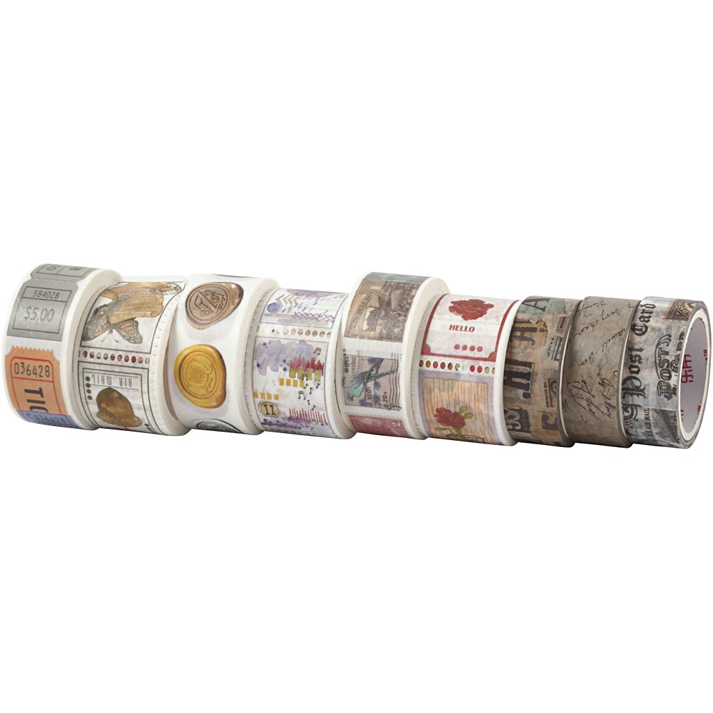Creativ company masking tape, l: 3+5 m, b: 15+25 mm, 9 rol 1 doos