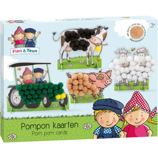Bambolino toys fien en teun pompom plakken knutselset