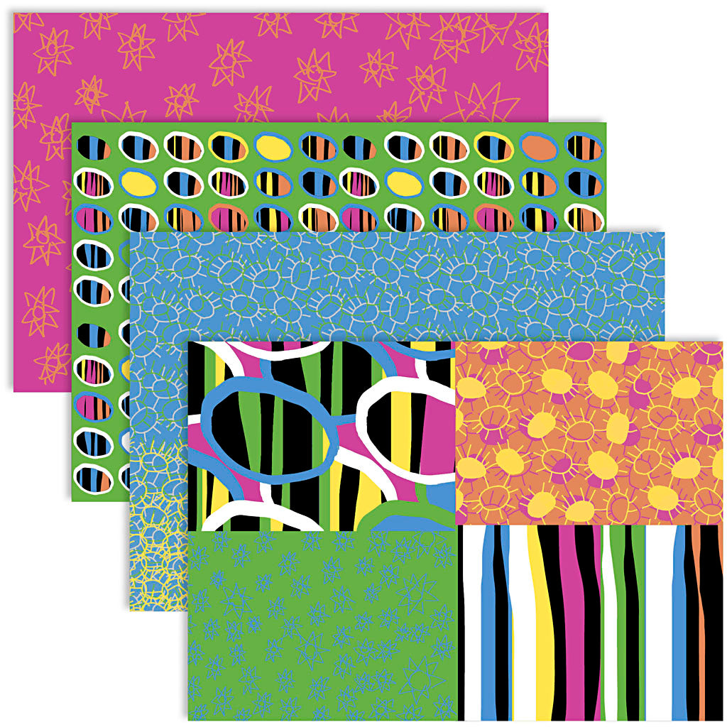 Vivi gade decoupage papier, vel 25x35 cm, 17 gr, vrolijke kleuren, 4x2 vel 1 doos