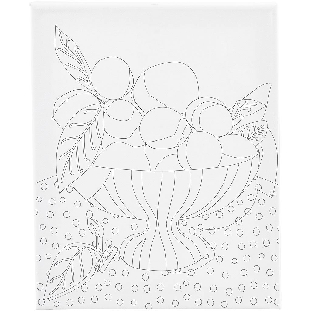 Creativ company schildercanvas met print, fruitschaal, d: 1,6 cm, afm 24x30 cm, 360 gr, 1 stuk