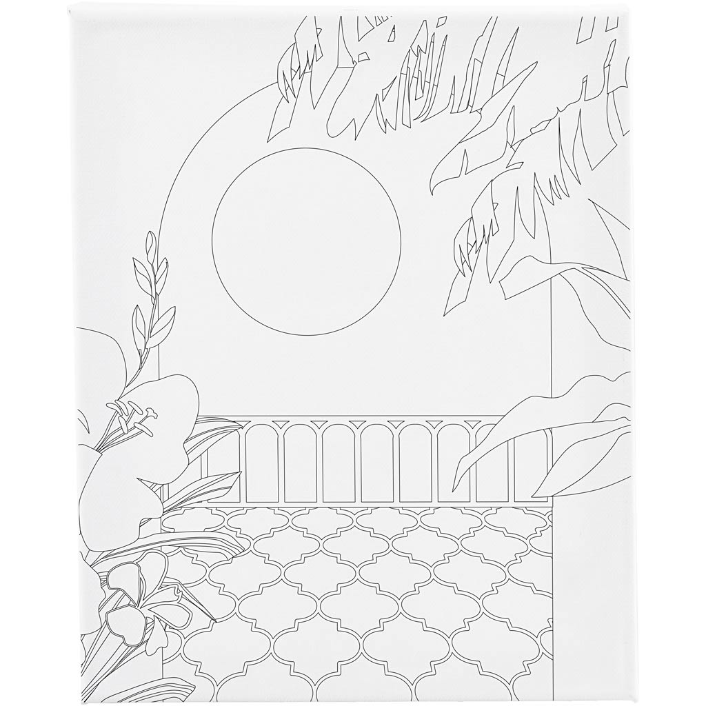 Creativ company schildercanvas met print, zonnig balkon , d: 1,6 cm, afm 24x30 cm, 360 gr, 1 stuk