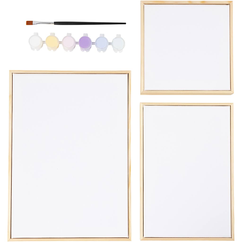 Creativ company mix van gespannen canvas, pastelkleuren, 1 doos