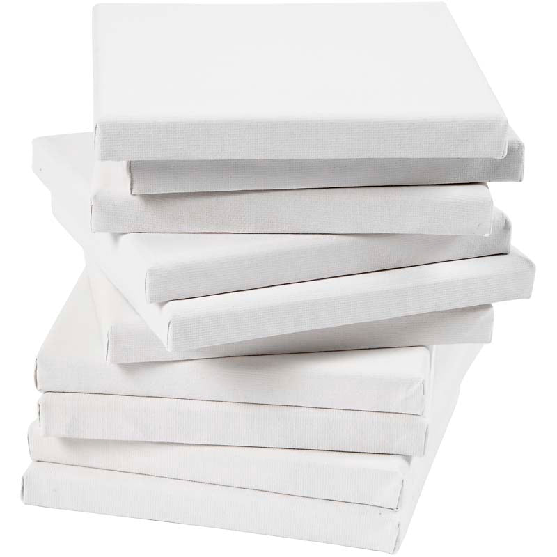 Creativ company gespannen canvas, d: 1,6 cm, afm 15x15 cm, 280 gr, wit, 80 stuk 1 doos