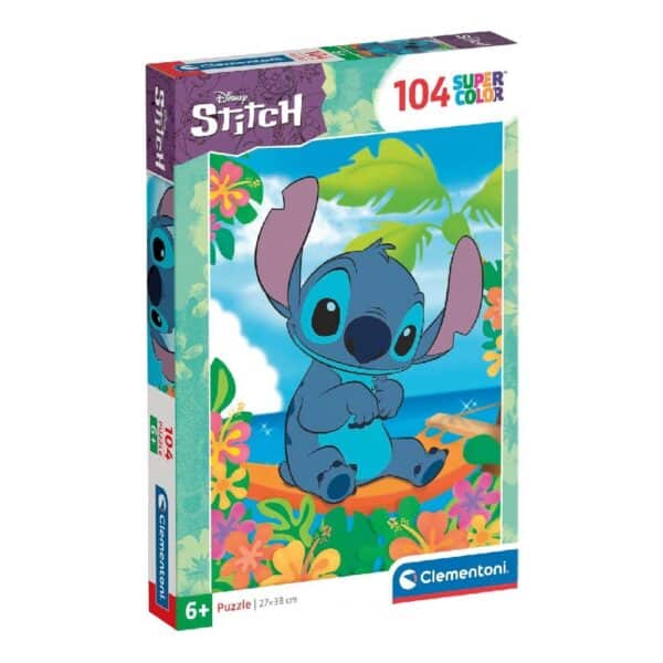 Clementoni puzzel - disney stitch op het strand - 104 stukjes