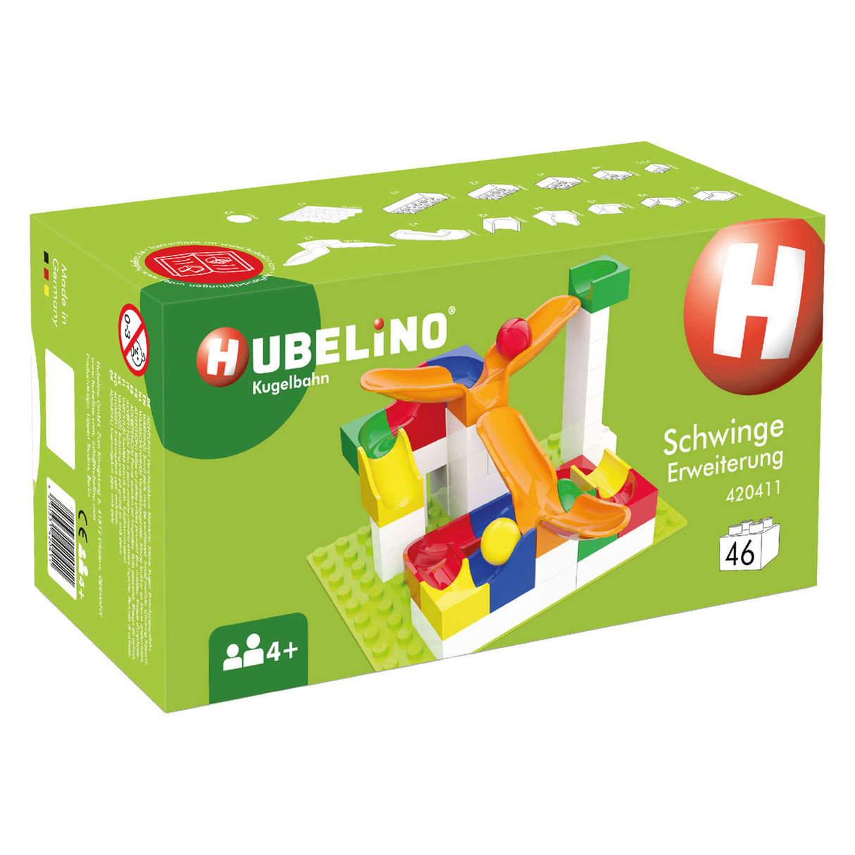 Hubelino knikkerbaan uitbreidingsset swing, 46dlg.