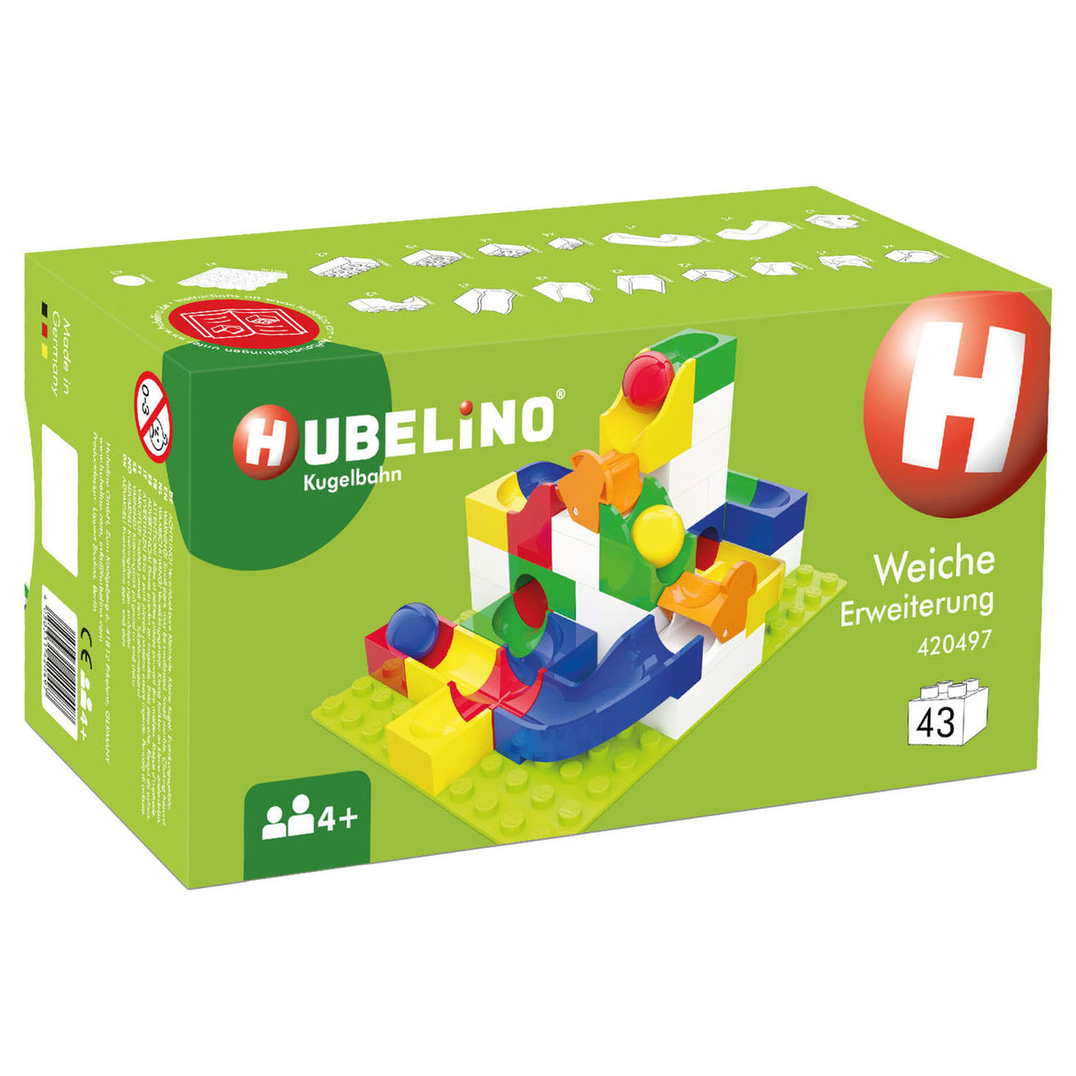 Hubelino knikkerbaan aanvulset wissel, 43dlg.