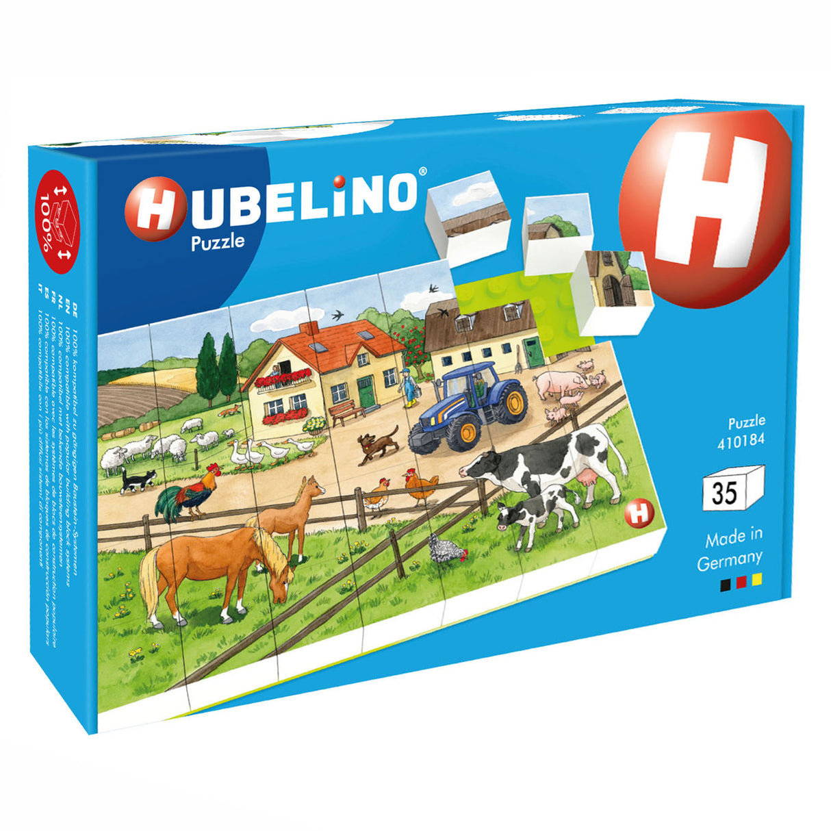 Hubelino blokpuzzel leven op de boerderij, 35st.